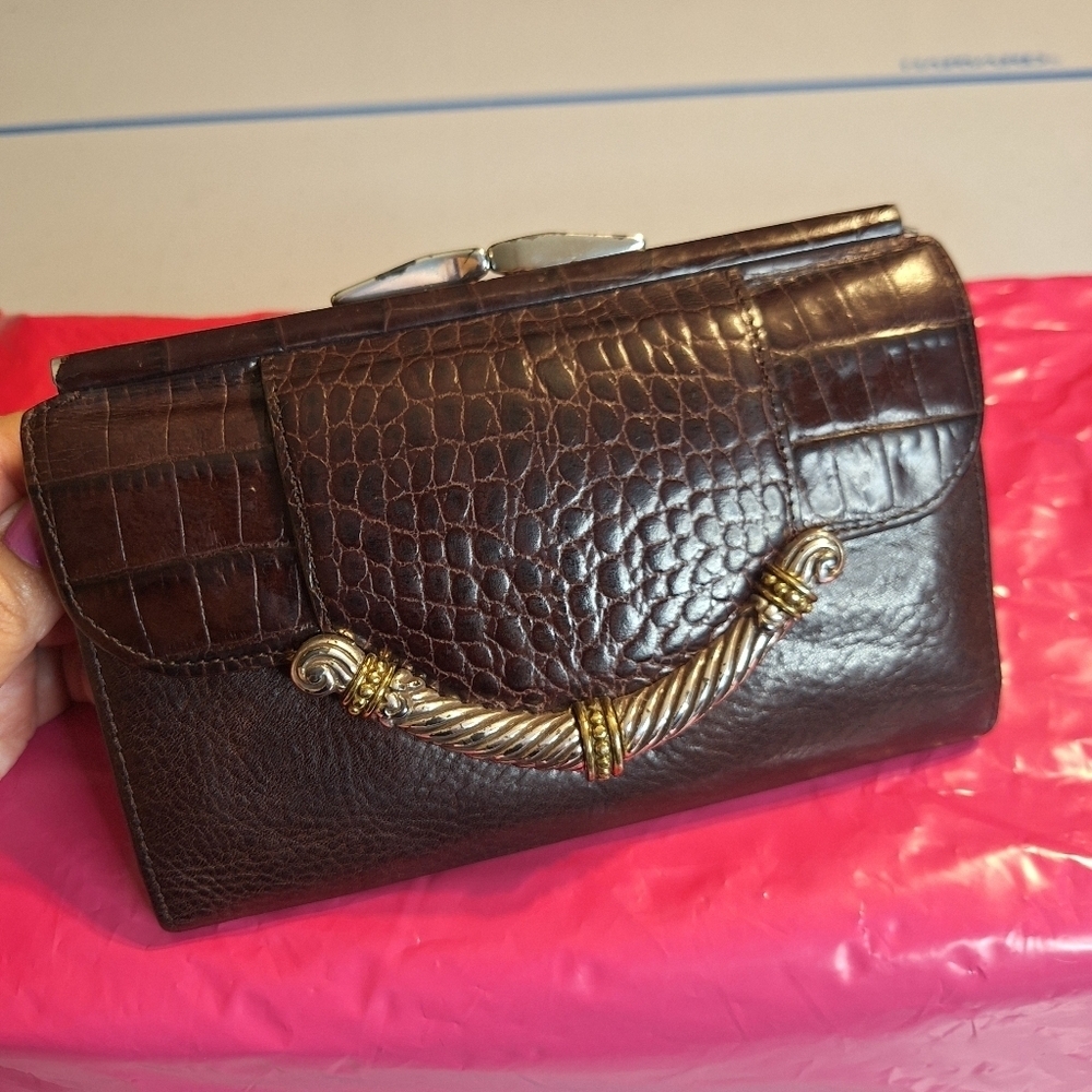 Brighton Luxurious Brown Embossed Wallet